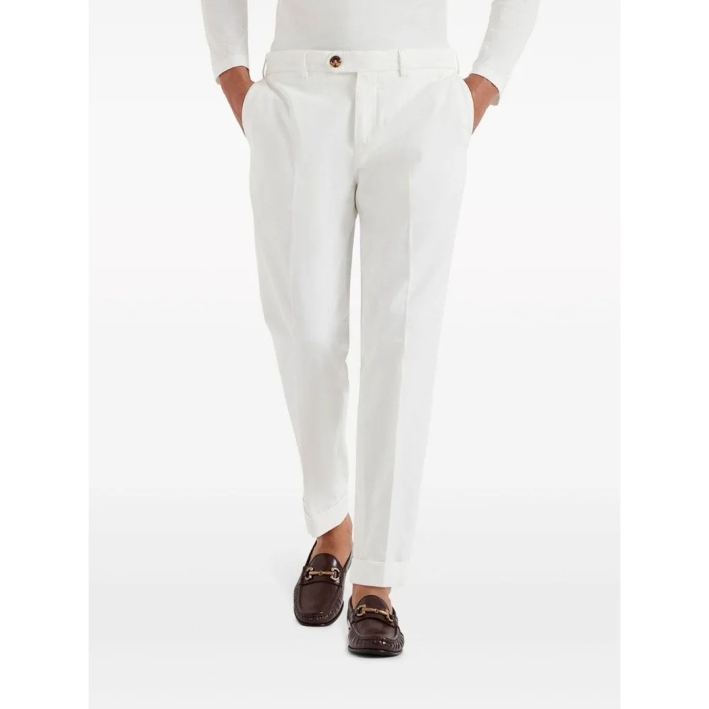 NWT BRUNELLO CUCINELLI White Cotton Trousers Men’s Size IT 58 US 40 Old Money